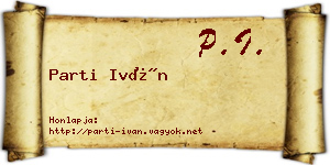 Parti Iván névjegykártya